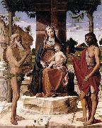 Madonna and Child under a Pergola with St John the Baptist and St Onofrius Bartolomeo Montagna
